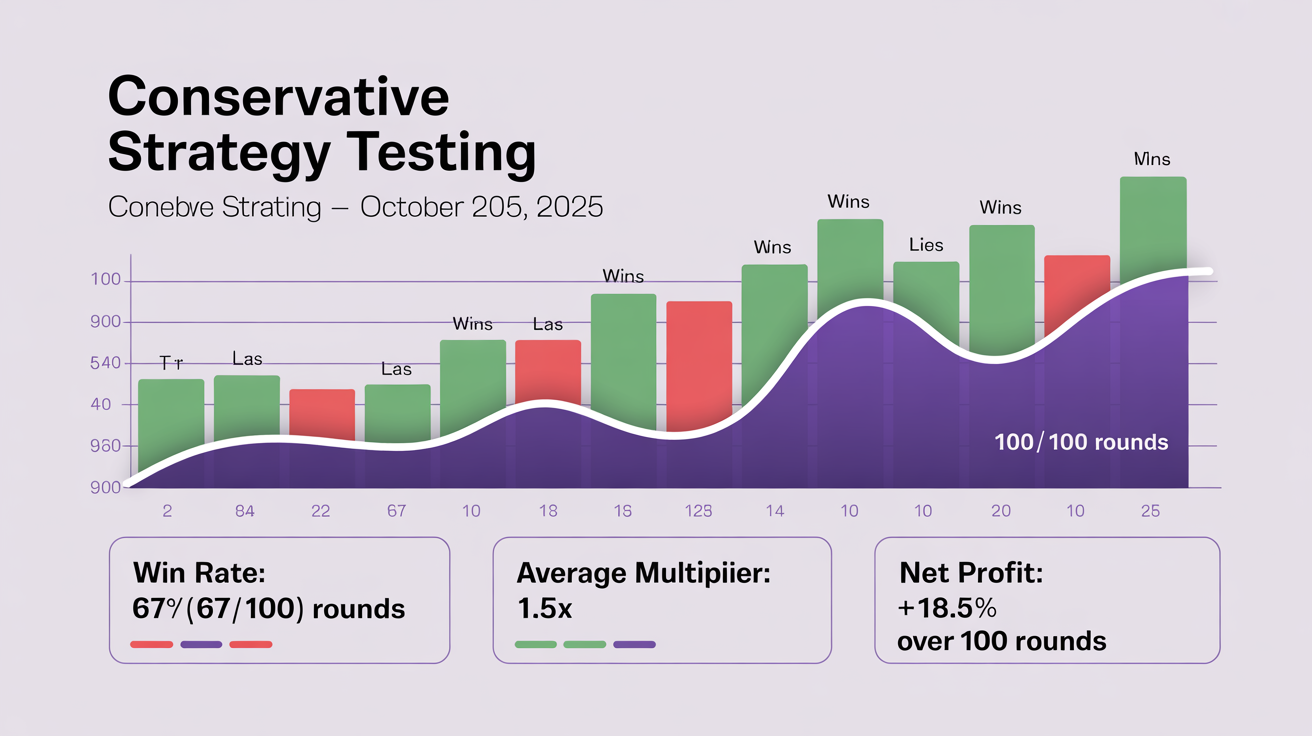 Conservative strategy results chart showing win rate